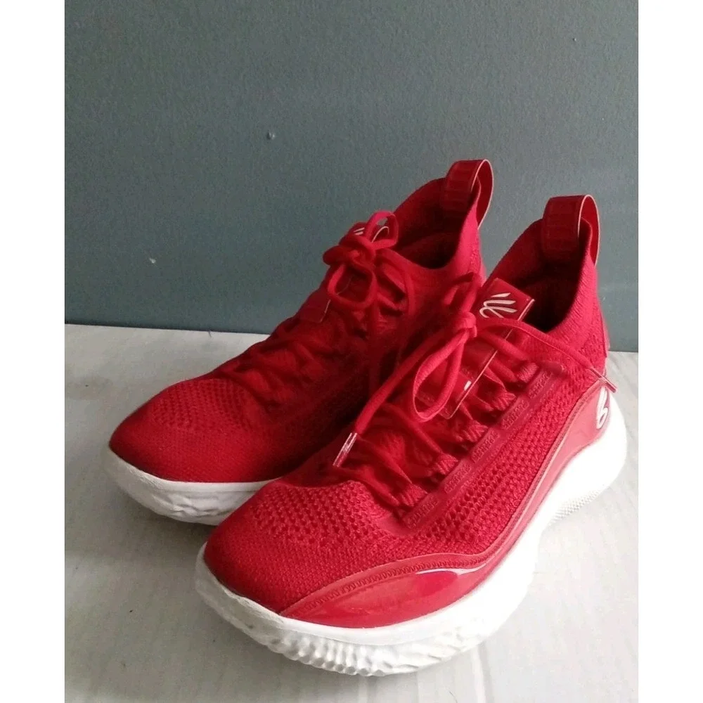 Under Armour Curry Flow 8 Red Basketball‎ Shoes Cushioned Sneakers
